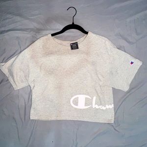 Champion Women's Heritage Cropped Tee-Wrap Around Script